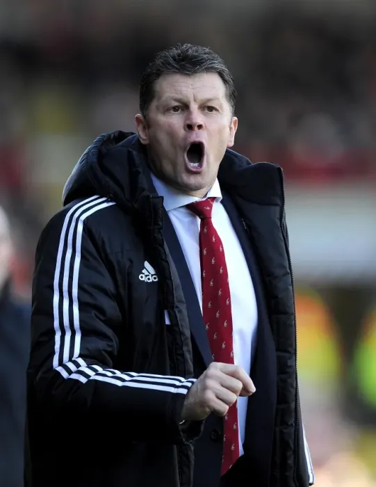 Framed Print : Steve Cotterill Leads Bristol City Against Swindon Town in Sky Bet League One, March 2014 - Football Match Image