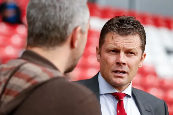 Framed Print : Steve Cotterill, Manager of Bristol City, Pre-Match Interview at Fleetwood Town's Highbury Stadium (Fleetwood Town vs. Bristol City, Sky Bet League 1)