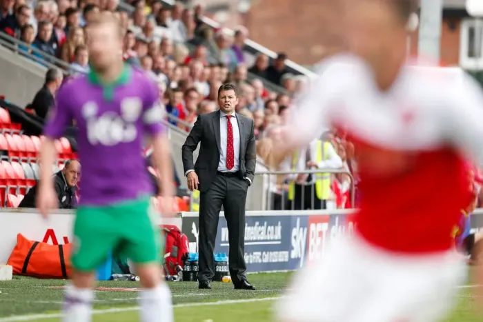 Framed Print : Steve Cotterill Observes Fleetwood Town vs. Bristol City, Sky Bet League 1 (2014) Framed Print : Steve Cotterill Observes Fleetwood Town vs. Bristol City, Sky Bet League 1 (2014)