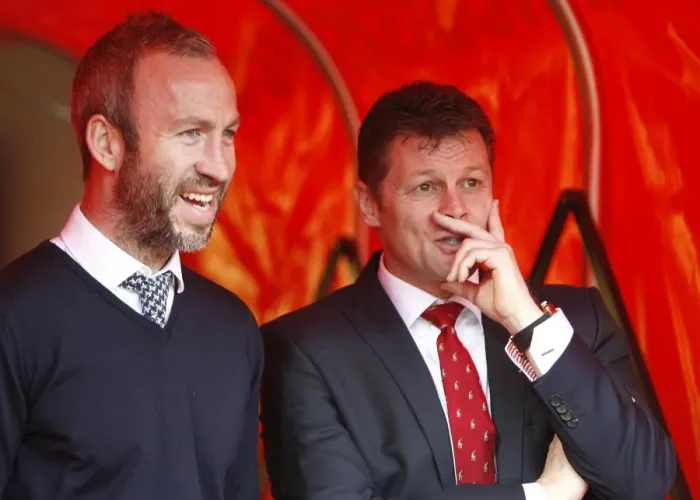 Framed Print : Steve Cotterill and Shaun Derry Pre-Match Chat: Notts County vs. Bristol City, 2013