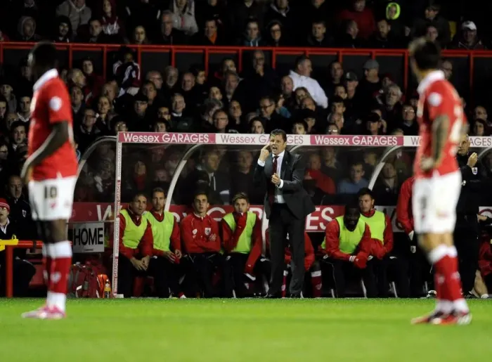 Framed Print : Steve Cotterill Shouting Instructions during Bristol City vs Bradford City Football Match, Sky Bet League One, October 2014 Framed Print : Steve Cotterill Shouting Instructions during Bristol City vs Bradford City Football Match, Sky Bet League One, October 2014