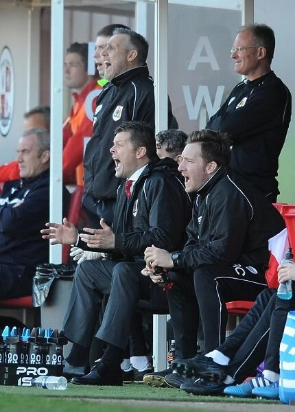 Steve Cotterill Urges On Bristol City at Crawley Town's Broadfield Stadium, Sky Bet League One, March 7, 2015
