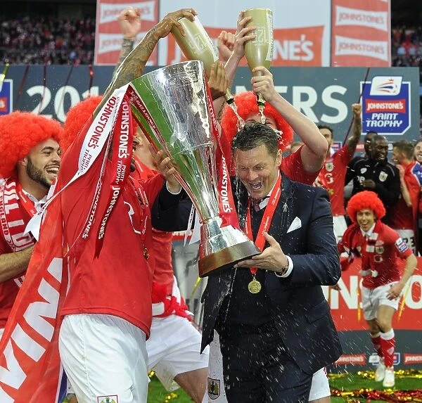Steve Cotterill's Champagne-Soaked Victory: Bristol City's Johnstone's Paint Trophy Triumph at Wembley (Bristol City v Walsall)