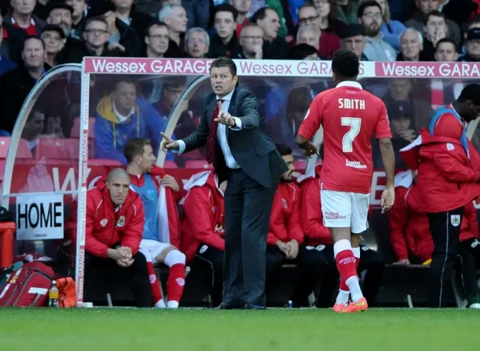 Framed Print : Steve Cotterill's Guidance: Korey Smith's Game-Winning Free Kick for Bristol City against Oldham Athletic, 2014