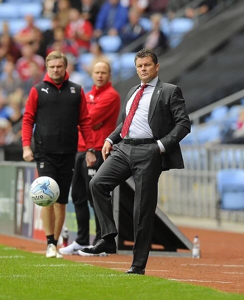 Steve Cotterill's Passionate Moment: Kicking the Ball in Intense Sky Bet League One Clash between Coventry City and Bristol City, October 18, 2014