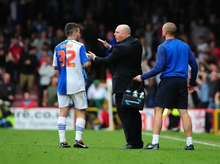 Framed Print : Steve Kean Gives Instructions during Bristol City vs. Blackburn Rovers Championship Match, September 2012