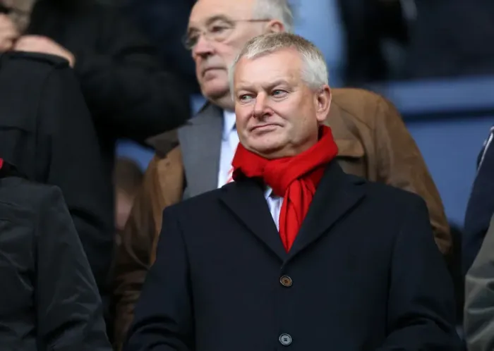 Framed Print : Steve Lansdown Amidst the Action: Chairman's Intense Focus at Preston North End's Deepdale (November 2013)