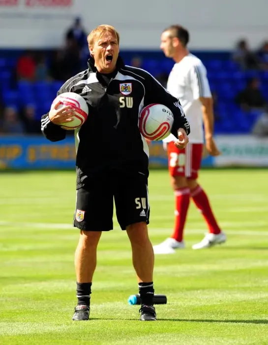 Framed Print : Steve Wigley, Assistant Manager of Bristol City, Focused at Ipswich Town Championship Match, 2010 Framed Print : Steve Wigley, Assistant Manager of Bristol City, Focused at Ipswich Town Championship Match, 2010