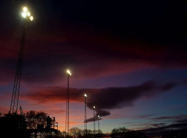 Sunset at The Lamb Ground: FA Cup Match between Tamworth and Bristol City