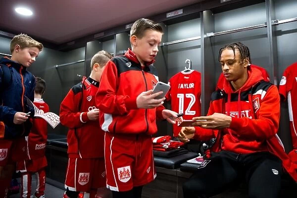 Surprise Visit of Mascots in Bristol City Dressing Room Before Match