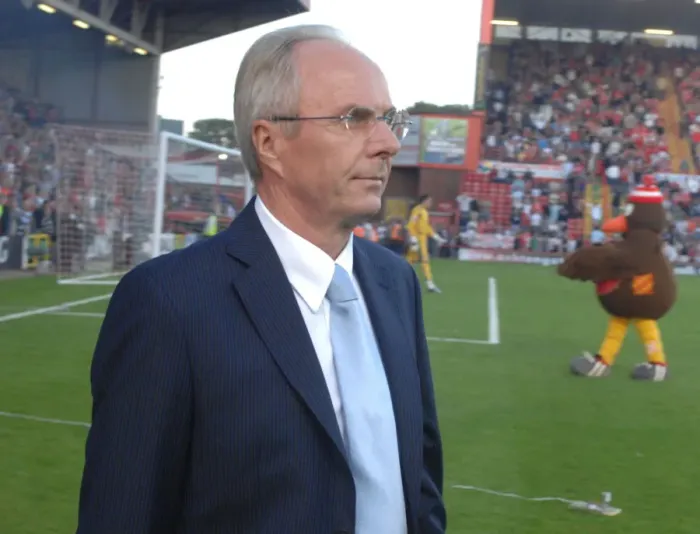 Framed Print : Sven-Goran Eriksson's Return: A Coach Clash - Bristol City vs Manchester City