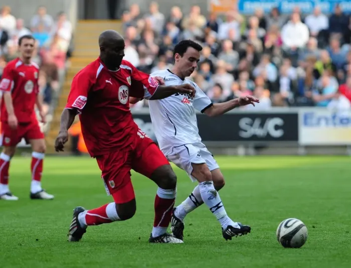 Framed Print : Swansea vs. Bristol City: A Football Rivalry (08-09) - Clash of the Swans and Robins