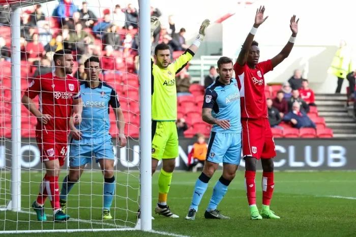Framed Print : Tammy Abraham in Action: Bristol City vs Rotherham United at Ashton Gate Stadium, 2017