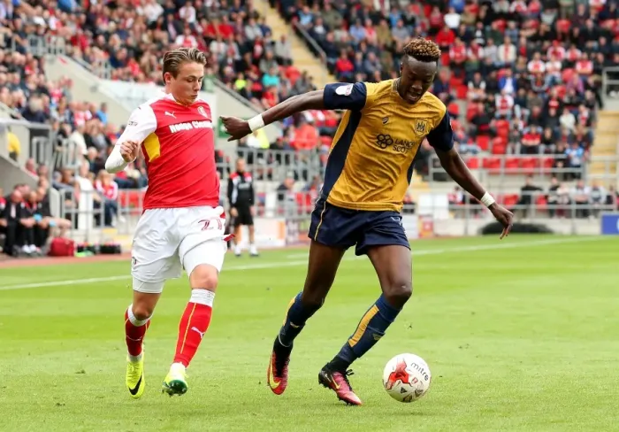 Framed Print : Tammy Abraham in Action: Rotherham United vs. Bristol City Championship Clash, September 2016 Framed Print : Tammy Abraham in Action: Rotherham United vs. Bristol City Championship Clash, September 2016