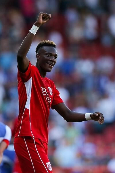 Tammy Abraham of Bristol CIty celebrates at full time after scoring on his debut to give his side a 2-1 win - Rogan