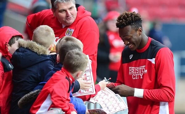 Tammy Abraham of Bristol City Greets Fans with Autographs at Ashton Gate