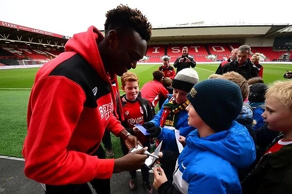 Tammy Abraham of Bristol City Greets Young Fans with Autographs at Ashton Gate, 2016