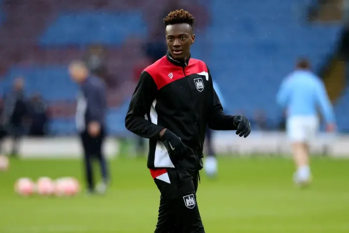 Framed Print : Tammy Abraham of Bristol City Warming Up Ahead of Burnley Clash, FA Cup Fourth Round - Matt McNulty / JMP Framed Print : Tammy Abraham of Bristol City Warming Up Ahead of Burnley Clash, FA Cup Fourth Round - Matt McNulty / JMP