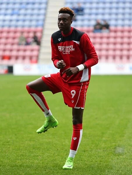 Tammy Abraham of Bristol City Warming Up Ahead of Wigan Athletic Clash, 11 March 2017