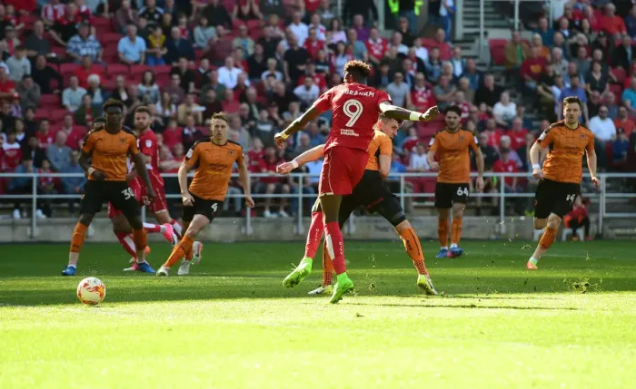 Framed Print : Tammy Abraham Scores Double: Bristol City vs. Wolverhampton Wanderers, 08-04-2017