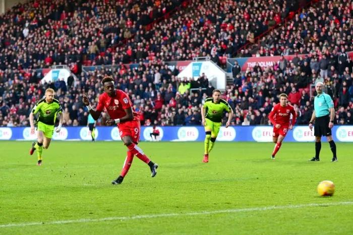 Framed Print : Tammy Abraham Scores Penalty: Bristol City Leads 2-0 Against Reading (January 2017) Framed Print : Tammy Abraham Scores Penalty: Bristol City Leads 2-0 Against Reading (January 2017)