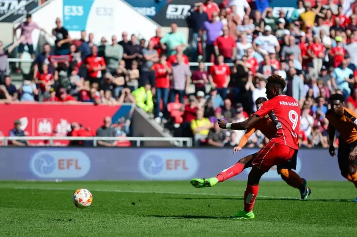 Framed Print : Tammy Abraham Scores Penalty, Doubles Bristol City's Lead Against Wolverhampton Wanderers (08-04-2017) Framed Print : Tammy Abraham Scores Penalty, Doubles Bristol City's Lead Against Wolverhampton Wanderers (08-04-2017)