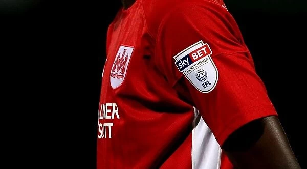 Tammy Abraham in Sky Bet-Branded Bristol City Shirt: Scunthorpe United vs. Bristol City, EFL Cup 2016