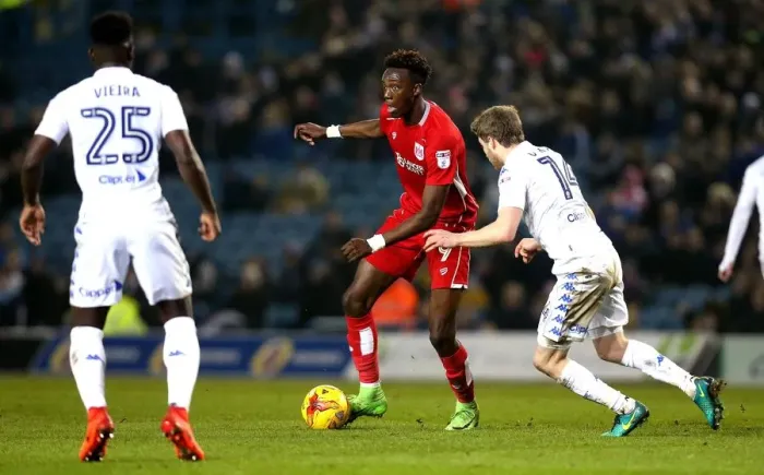Framed Print : Tammy Abraham vs. Eunan O'Kane: Clash at Elland Road - Leeds United vs. Bristol City, Sky Bet Championship Framed Print : Tammy Abraham vs. Eunan O'Kane: Clash at Elland Road - Leeds United vs. Bristol City, Sky Bet Championship
