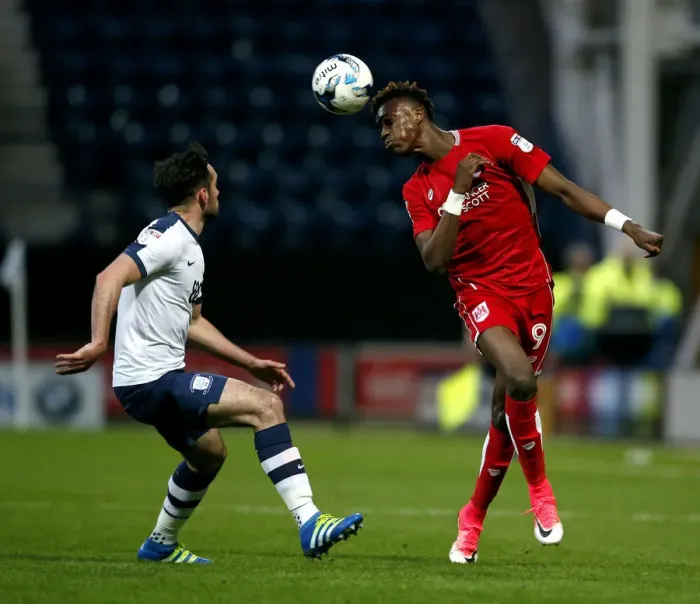 Framed Print : Tammy Abraham vs Greg Cunningham: Intense Battle at Deepdale - Preston North End vs Bristol City, Sky Bet Championship Framed Print : Tammy Abraham vs Greg Cunningham: Intense Battle at Deepdale - Preston North End vs Bristol City, Sky Bet Championship