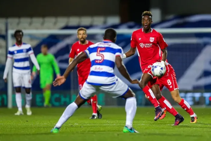 Framed Print : Tammy Abraham vs Nedum Onuoha: Intense Battle at Loftus Road, QPR vs Bristol City, Sky Bet EFL Championship Framed Print : Tammy Abraham vs Nedum Onuoha: Intense Battle at Loftus Road, QPR vs Bristol City, Sky Bet EFL Championship