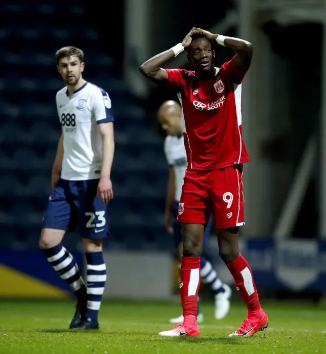 Framed Print : Tammy Abraham's Disappointment: Preston North End Edges Out Bristol City in Championship (April 4, 2017) Framed Print : Tammy Abraham's Disappointment: Preston North End Edges Out Bristol City in Championship (April 4, 2017)