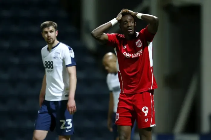 Framed Print : Tammy Abraham's Disappointment: Preston North End vs. Bristol City (04.04.17)