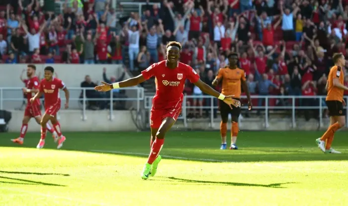 Framed Print : Tammy Abraham's Double: Bristol City's Thrilling Victory Over Wolverhampton Wanderers (08-04-2017) Framed Print : Tammy Abraham's Double: Bristol City's Thrilling Victory Over Wolverhampton Wanderers (08-04-2017)