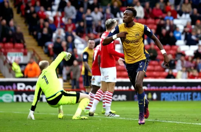 Framed Print : Tammy Abraham's Dramatic 2-1 Goal: Bristol City Edge Past Barnsley in Sky Bet Championship (October 2016) Framed Print : Tammy Abraham's Dramatic 2-1 Goal: Bristol City Edge Past Barnsley in Sky Bet Championship (October 2016)