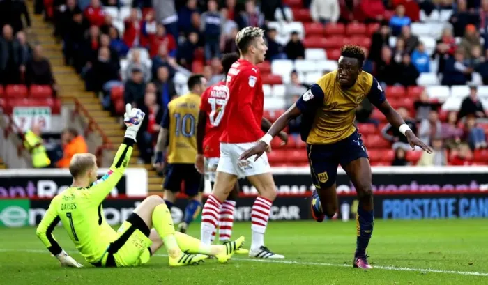Framed Print : Tammy Abraham's Dramatic 2-1 Goal: Thrilling Bristol City Victory Over Barnsley (October 2016)