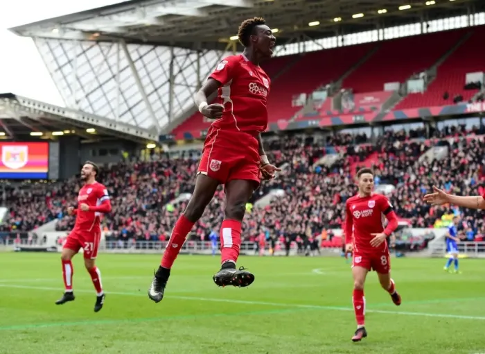 Framed Print : Tammy Abraham's Euphoric Goal Celebration: A Thrilling Moment at Ashton Gate (Bristol City vs. Cardiff City, Sky Bet Championship, January 14, 2017) Framed Print : Tammy Abraham's Euphoric Goal Celebration: A Thrilling Moment at Ashton Gate (Bristol City vs. Cardiff City, Sky Bet Championship, January 14, 2017)