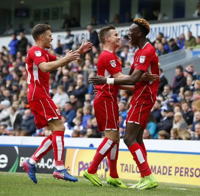 Framed Print : Tammy Abraham's Euphoric Goal: A Thrilling Moment at Ewood Park (Bristol City's First Goal vs. Blackburn Rovers, Sky Bet Championship, 17 / 04 / 2017)