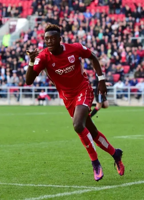Framed Print : Tammy Abraham's Euphoric Milestone: Bristol City's Championship Goal Celebration (vs. Nottingham Forest, 2016) Framed Print : Tammy Abraham's Euphoric Milestone: Bristol City's Championship Goal Celebration (vs. Nottingham Forest, 2016)