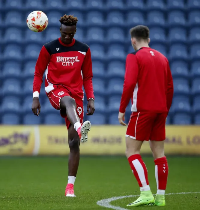 Framed Print : Tammy Abraham's Focus: Bristol City's Star Forward Warming Up Ahead of Preston North End Clash (April 4, 2017) Framed Print : Tammy Abraham's Focus: Bristol City's Star Forward Warming Up Ahead of Preston North End Clash (April 4, 2017)