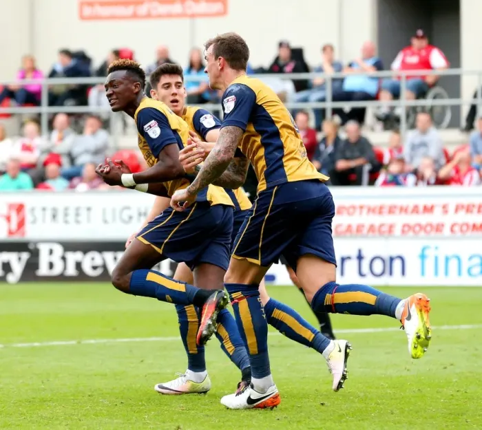 Framed Print : Tammy Abraham's Goal: Bristol City Takes 2-1 Lead Over Rotherham United, Sky Bet Championship (September 10, 2016)