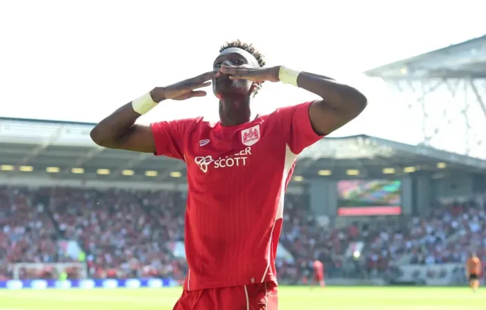 Framed Print : Tammy Abraham's Goal Celebration: Bristol City vs. Wolverhampton Wanderers, Sky Bet Championship (08.04.2017)