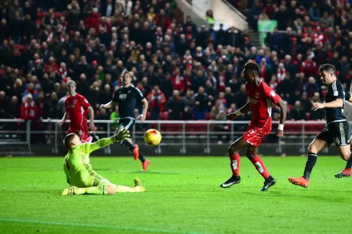 Framed Print : Tammy Abraham's Powerful Shot: Bristol City vs. Brentford, Sky Bet Championship (December 13, 2016) Framed Print : Tammy Abraham's Powerful Shot: Bristol City vs. Brentford, Sky Bet Championship (December 13, 2016)