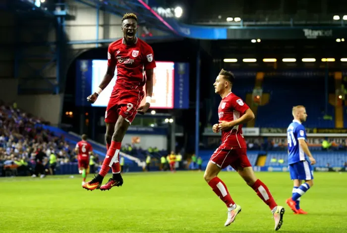 Framed Print : Tammy Abraham's Stunner: Bristol City's First Goal vs Sheffield Wednesday, September 13, 2016