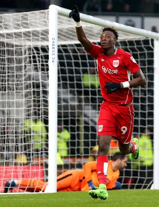 Framed Print : Tammy Abraham's Thrilling Goal Celebration: Derby County vs. Bristol City, 2017 Framed Print : Tammy Abraham's Thrilling Goal Celebration: Derby County vs. Bristol City, 2017