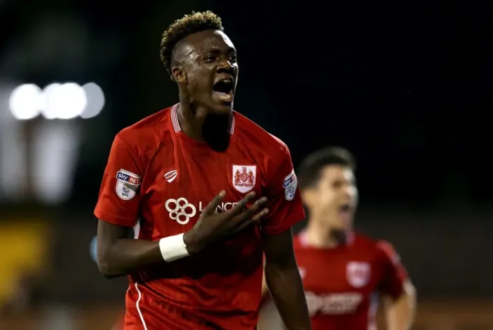 Framed Print : Tammy Abraham's Thrilling Winning Goal for Bristol City in EFL Cup Against Fulham Framed Print : Tammy Abraham's Thrilling Winning Goal for Bristol City in EFL Cup Against Fulham