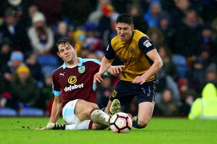 Framed Print : Tarkowski Tackles O'Dowda: Burnley vs. Bristol City FA Cup Clash at Turf Moor Framed Print : Tarkowski Tackles O'Dowda: Burnley vs. Bristol City FA Cup Clash at Turf Moor
