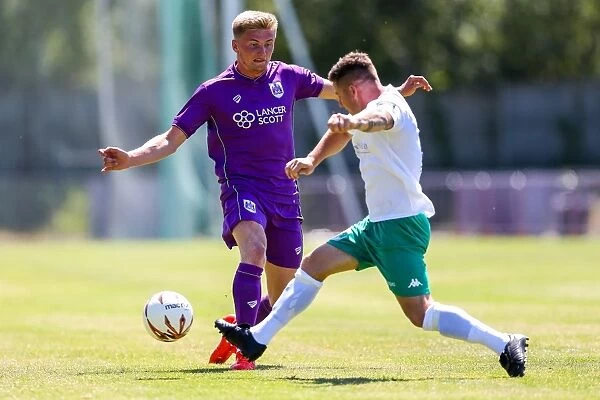 Taylor Moore in Action: Pre-season Friendly between Guernsey FC and Bristol City