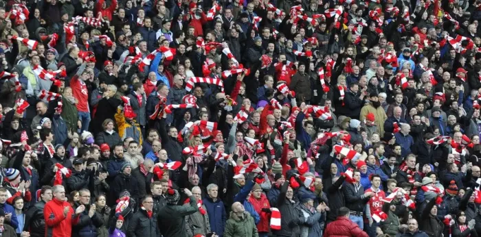 Framed Print : Five Thousand Strong: A Sea of Bristol City Scarves at Stadium MK
