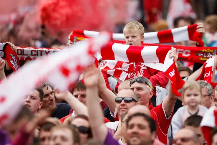 Framed Print : Thousands Celebrate: Bristol City's Championship Promotion Parade - A Sea of Joy in Bristol