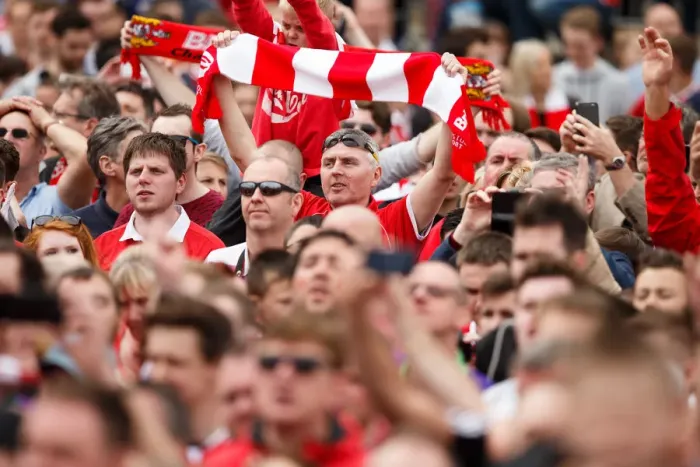 Framed Print : Thousands of Ecstatic Bristol City Fans Pack Lloyds Amphitheatre for Championship Promotion Parade Framed Print : Thousands of Ecstatic Bristol City Fans Pack Lloyds Amphitheatre for Championship Promotion Parade